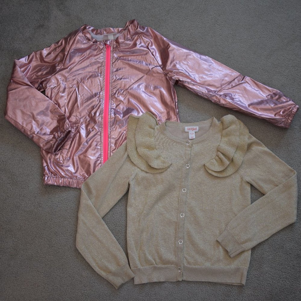 Girls Cat & Jack Zip Up Sweater 7/8 Bundle